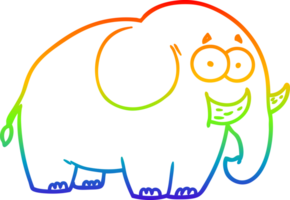 arco iris degradado línea dibujo de un dibujos animados elefante png