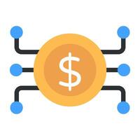 A flat design, icon of financial network vector