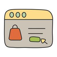A colored design icon of ecommerce website vector