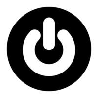 A solid design icon of power button vector