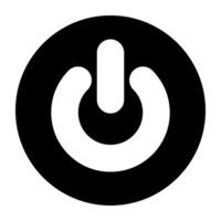 A solid design icon of power button vector