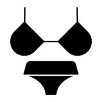 Modern design icon of beach dress, bra with underwear vector