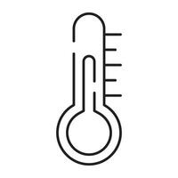 A temperature gauge icon, linear design of thermometer vector