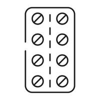 An linear design icon of capsule blister vector