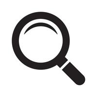 Magnifying glass icon, vector magnifier or loupe sign. Web search icon.