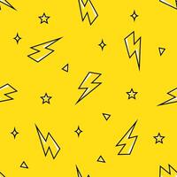 Lightning bolt seamless pattern. Thunder endless background. vector