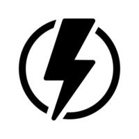 iluminación, eléctrico poder vector icono. energía y trueno electricidad símbolo. relámpago tornillo firmar en el círculo.