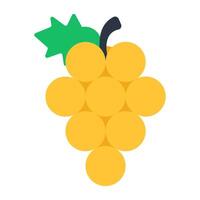 A fresh grapes fruit icon, editable vector