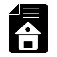 A solid design icon of property doc vector