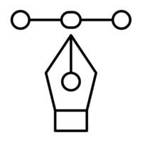 un único diseño icono de bezier herramienta vector