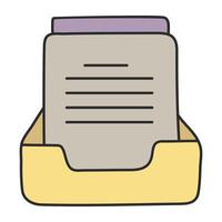 An icon design of file drawer vector
