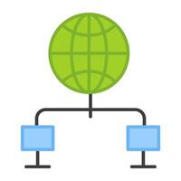 monitores conectado con globo, icono de global dispositivos vector