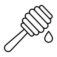 A linear design icon of honey dipper vector