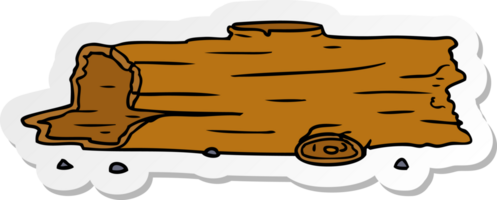 hand drawn sticker cartoon doodle of a tree log png