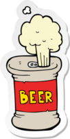 autocollant d'une canette de bière de dessin animé png