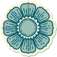 sticker of tattoo in traditional style of a flower png