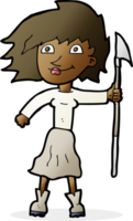 Cartoon-Frau mit Speer png