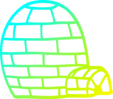 cold gradient line drawing of a cartoon ice igloo png