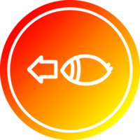 staring eye circular icon with warm gradient finish png