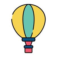 A flat design icon of hot air balloon vector