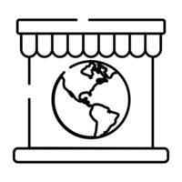 A unique design icon of global shop building vector