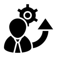 Avatar with gear showing concept of employee setting icon vector