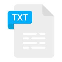 Flat design icon of txt file format vector