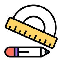 A flat design icon of drafting vector