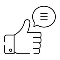 Ok gesture icon, vector design of thumbs up