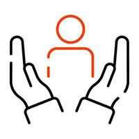 Avatar in hands symbolising concept of customer care vector