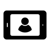 Mobile video call icon in solid design vector