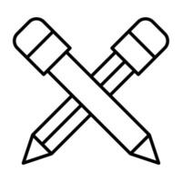 A writing tools, linear design of pencils vector