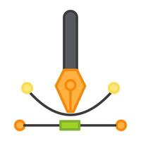 A unique design icon of bezier curve tool vector