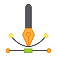 un único diseño icono de bezier curva herramienta vector