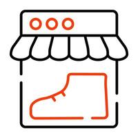 Buy shoes online icon, web shopping editable vector