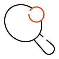 Racket with ball, icon of table tennis vector