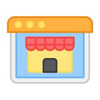 Outlet on web page, icon of web shop vector