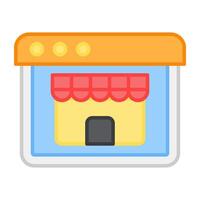 Outlet on web page, icon of web shop vector