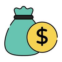 A trendy vector design of money bag