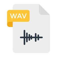 A creative design icon of wav file format vector