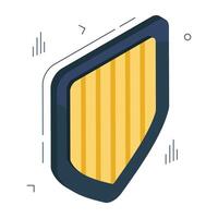 An editable design icon of security shield vector