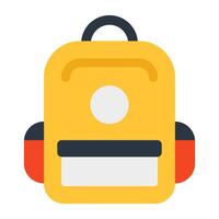 Backpack icon in flat design vector