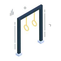 Vector design of gymnastic rings, isometric icon