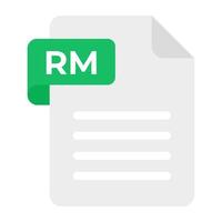 A creative design icon of rm file format vector