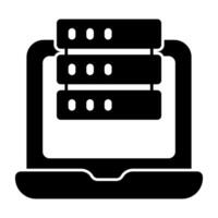 un sólido diseño icono de en línea servidor estante vector