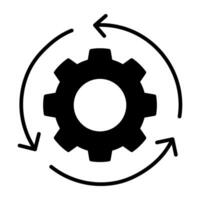 Gear with arrows, icon of integration vector