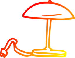 chaud pente ligne dessin de une dessin animé lampe png