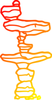 caldo pendenza linea disegno di un' cartone animato di impilati pietre png