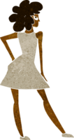 caricatura, mujer, posar, en, vestido png