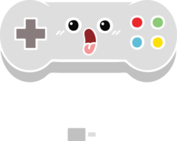 flat color retro cartoon of a game controller png